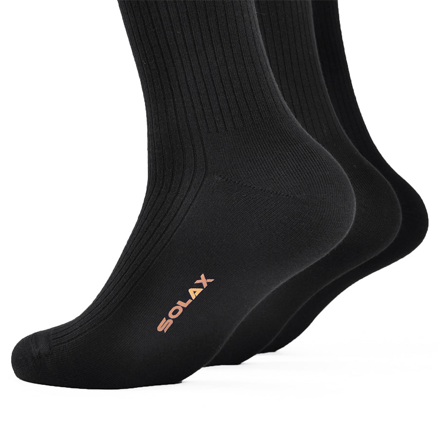 SOLAX 3 pairs Delicate Pinstripes Dress Socks