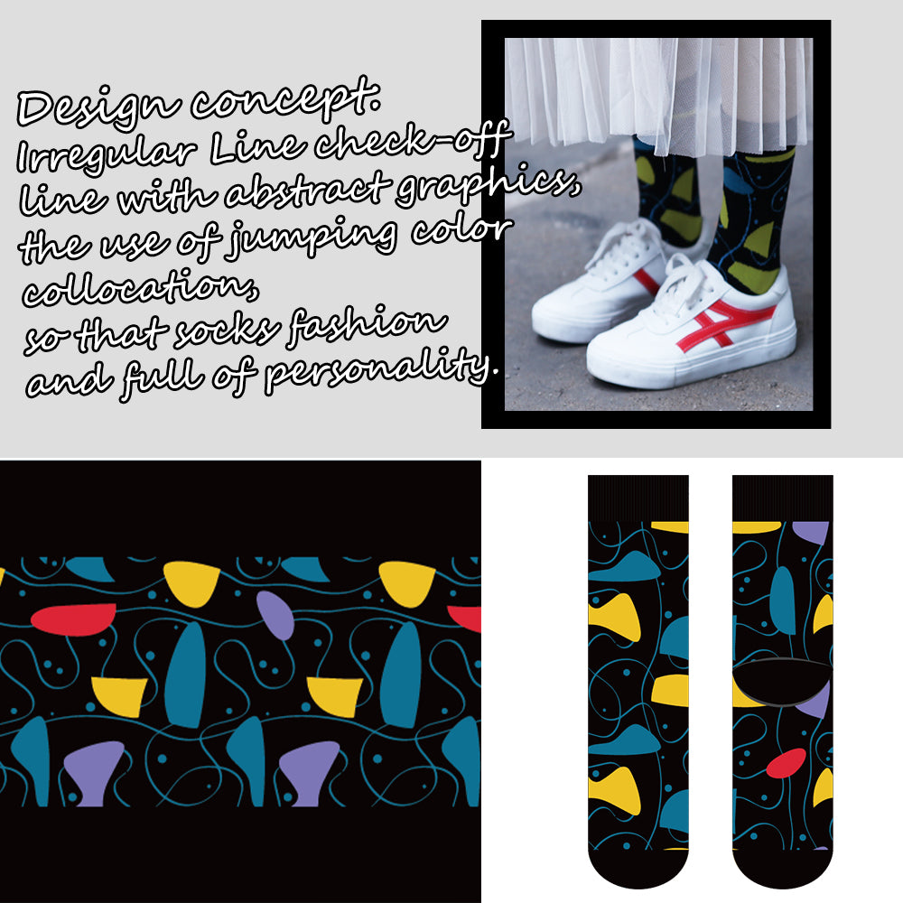 Hailfoot Irregular Graphic Ladies Trendy Socks