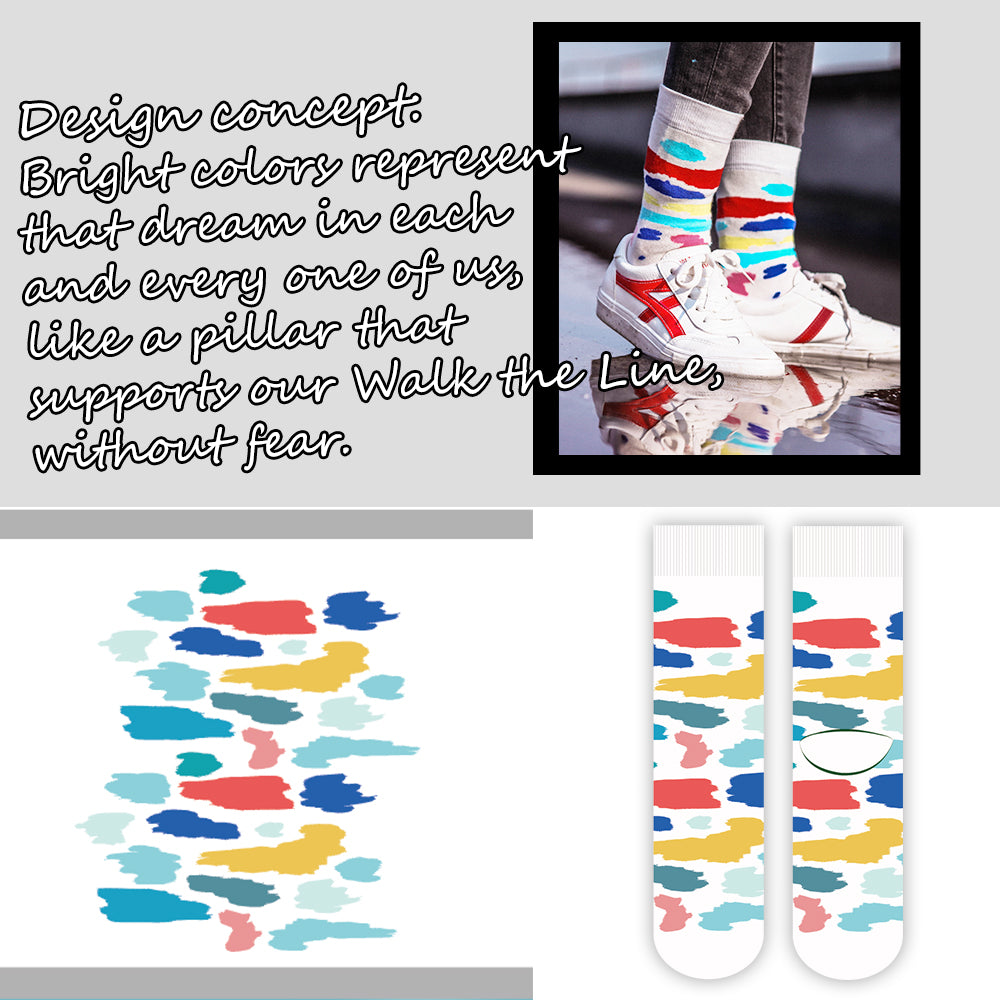 Hailfoot Color Block Graffiti Women's Trendy Socks