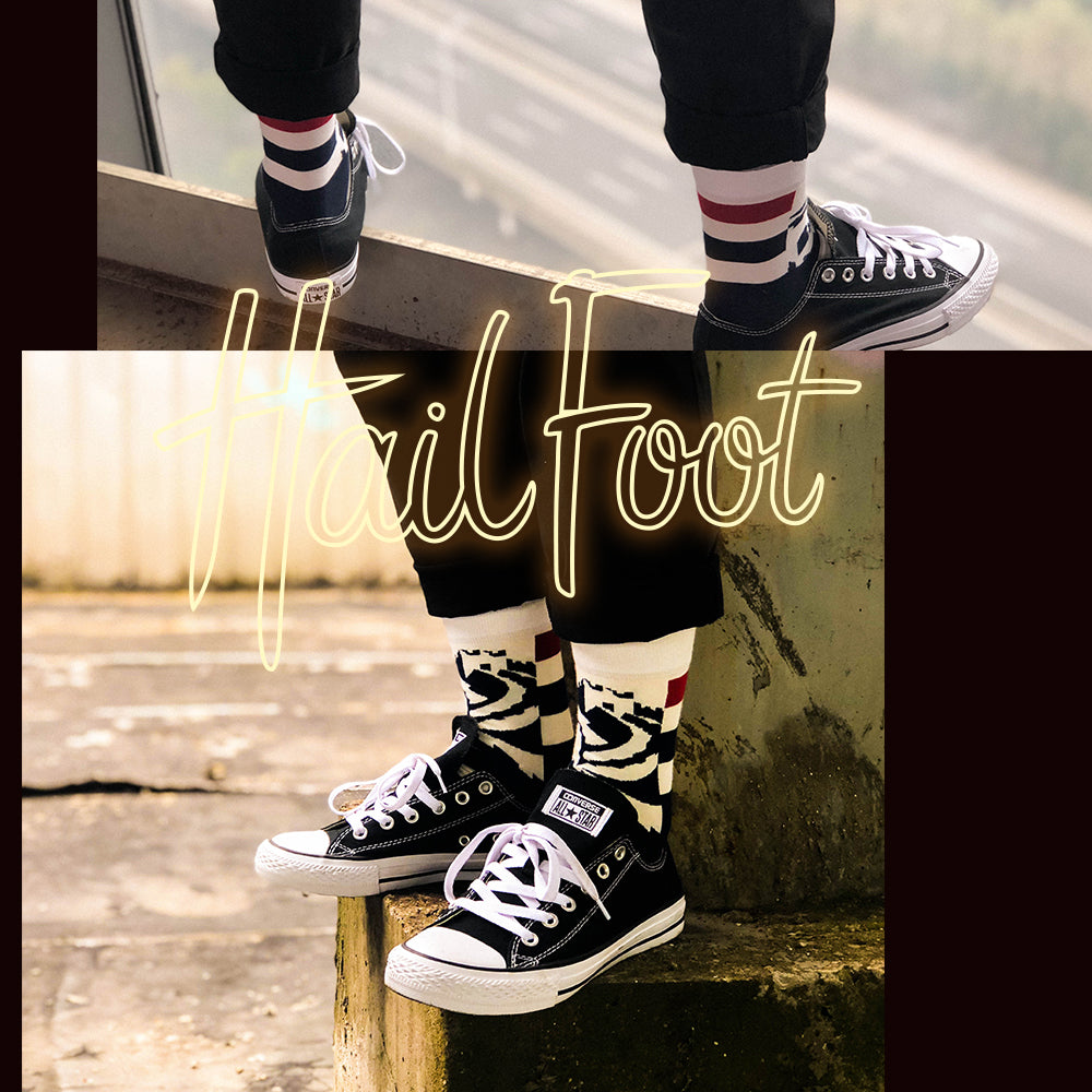 Hailfoot Striped Great Wall Men's  Trendy Socks