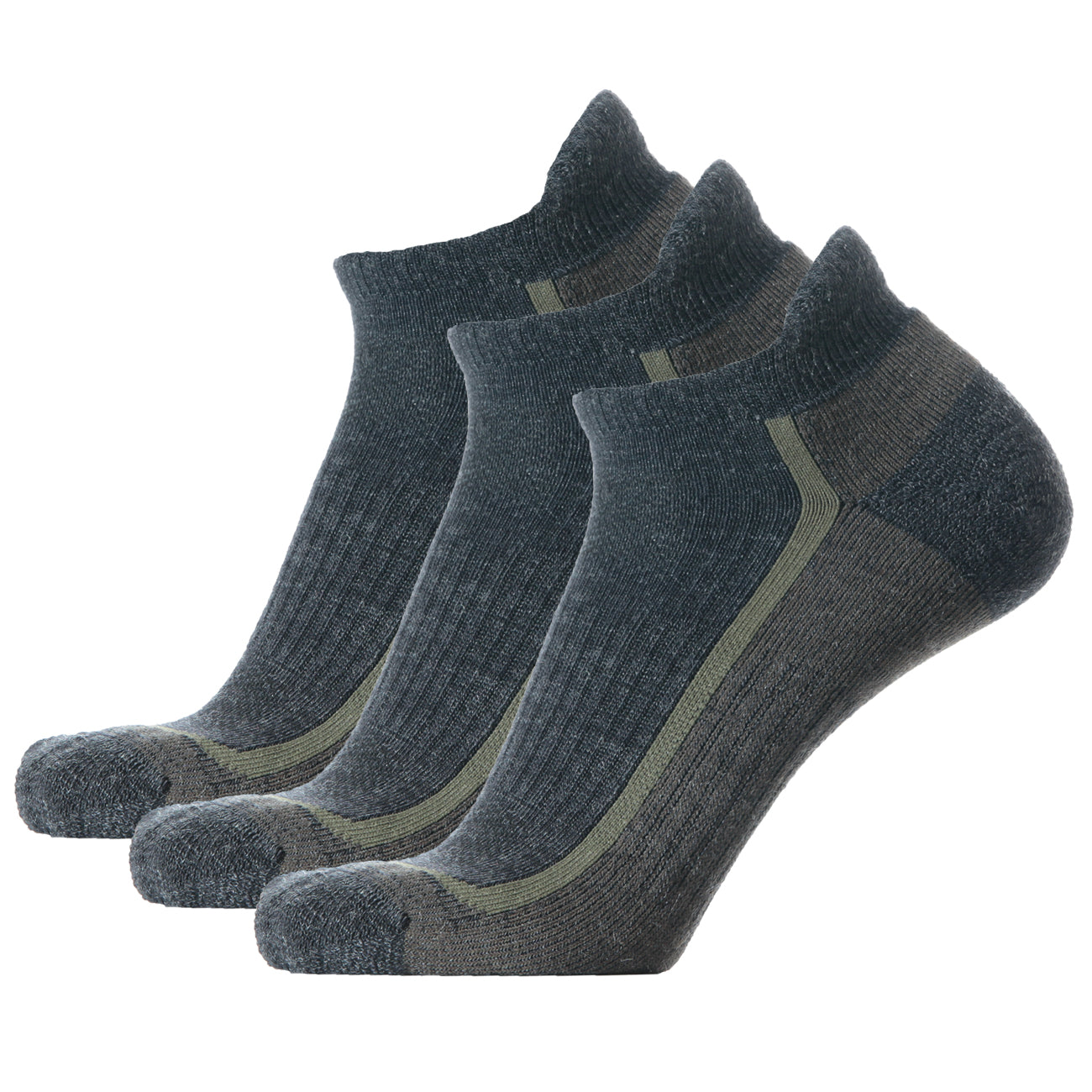 SOLAX 3 pairs Man's Merino wool No Show socks