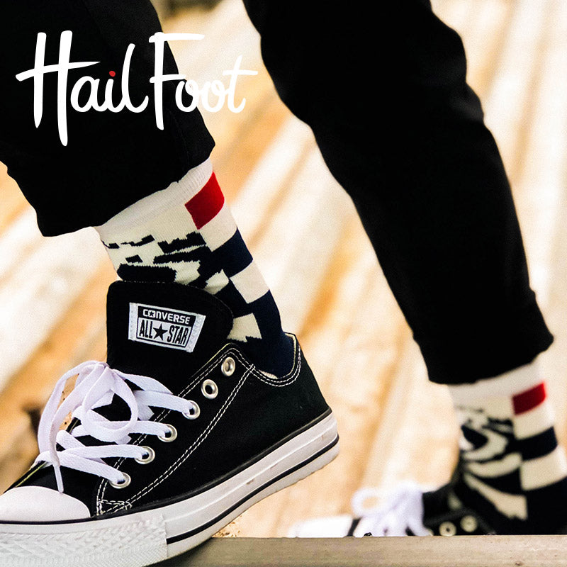 Hailfoot Striped Great Wall Men's  Trendy Socks