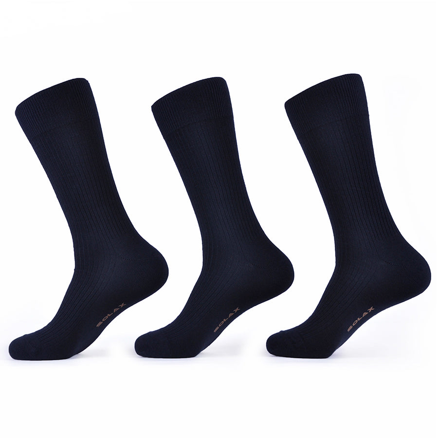SOLAX 3 pairs Delicate Pinstripes Dress Socks